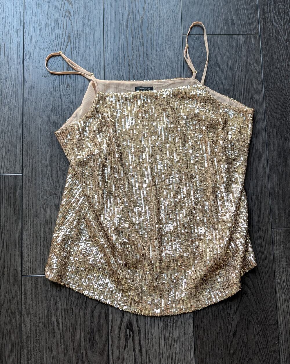 Ann Taylor gold sequin cami, medium